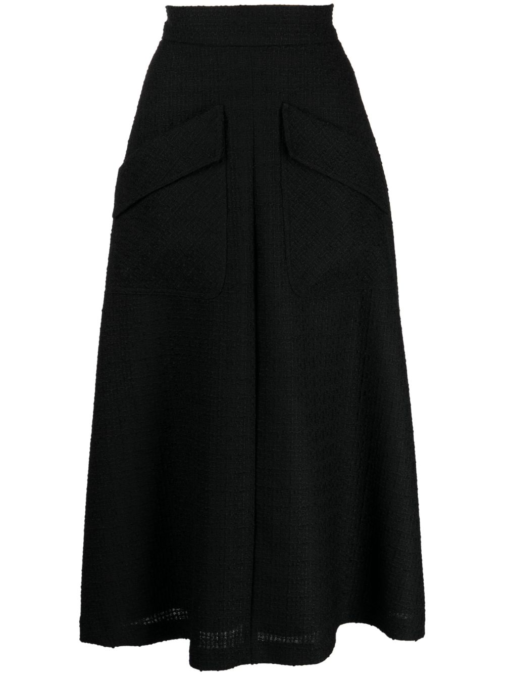 JANE Roberta A-line tweed midi skirt - Black von JANE