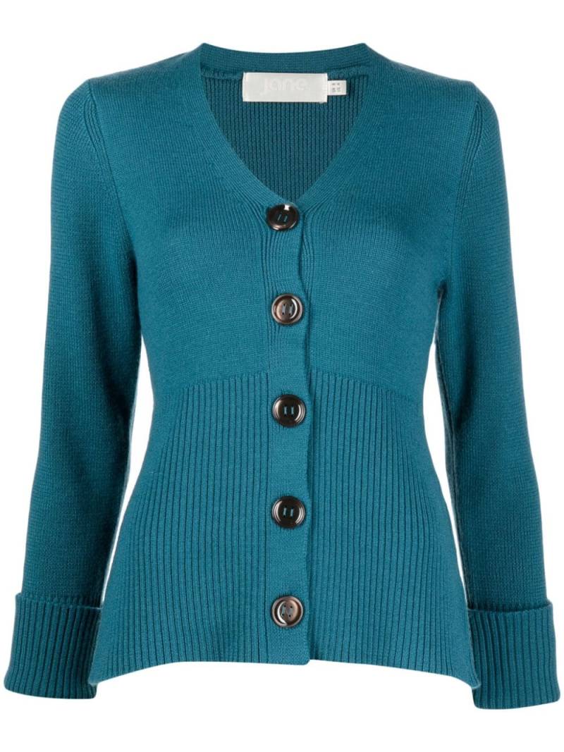 JANE Roni ribbed-knit cardigan - Blue von JANE