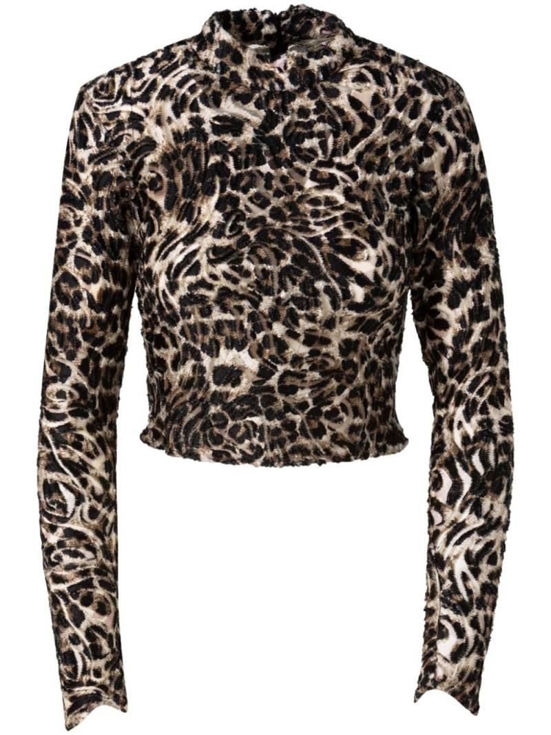 JBQ cheetah-print velvet top - Neutrals von JBQ