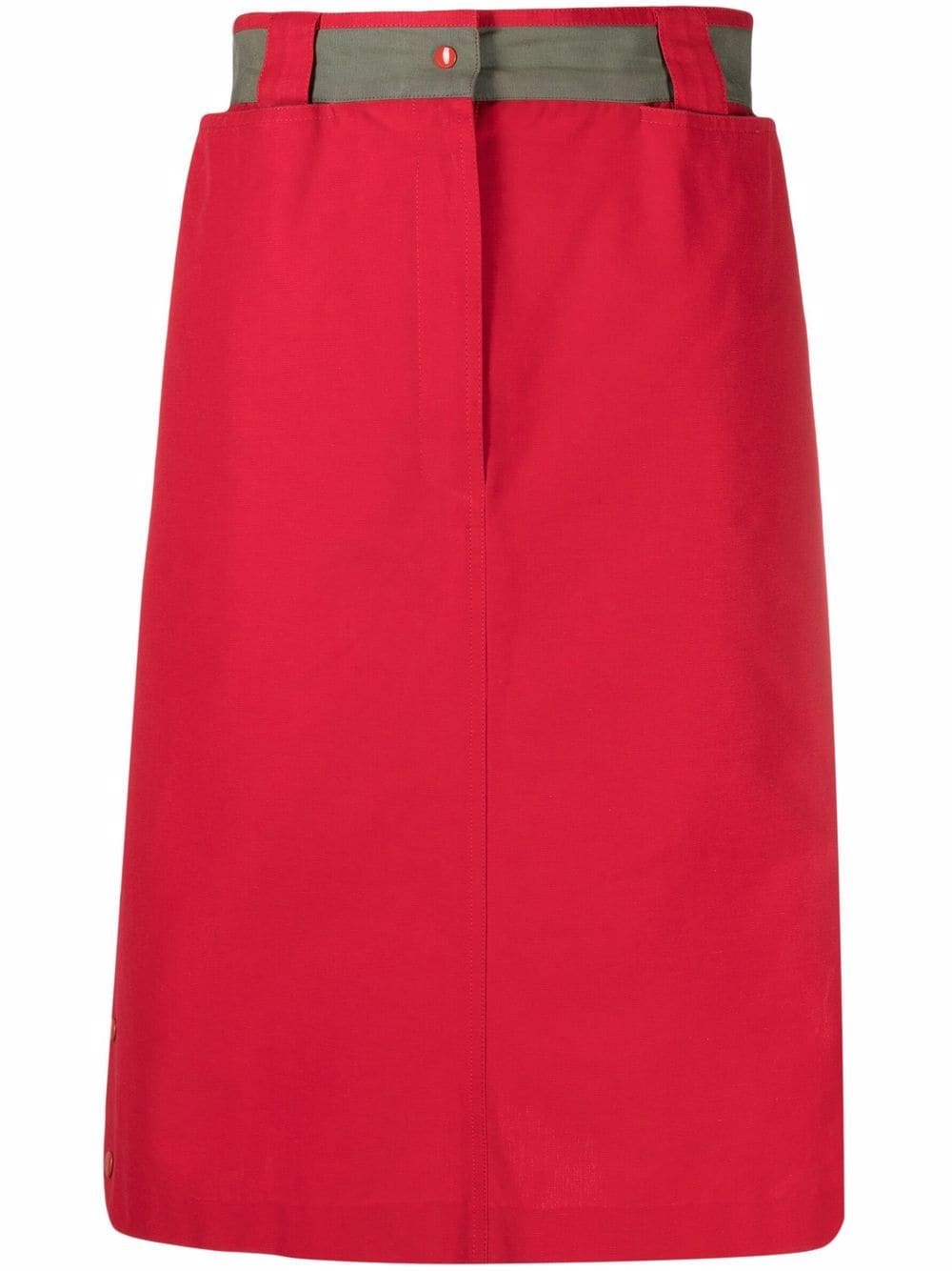 JC de Castelbajac Pre-Owned 1990s high-waisted straight skirt - Red von JC de Castelbajac Pre-Owned