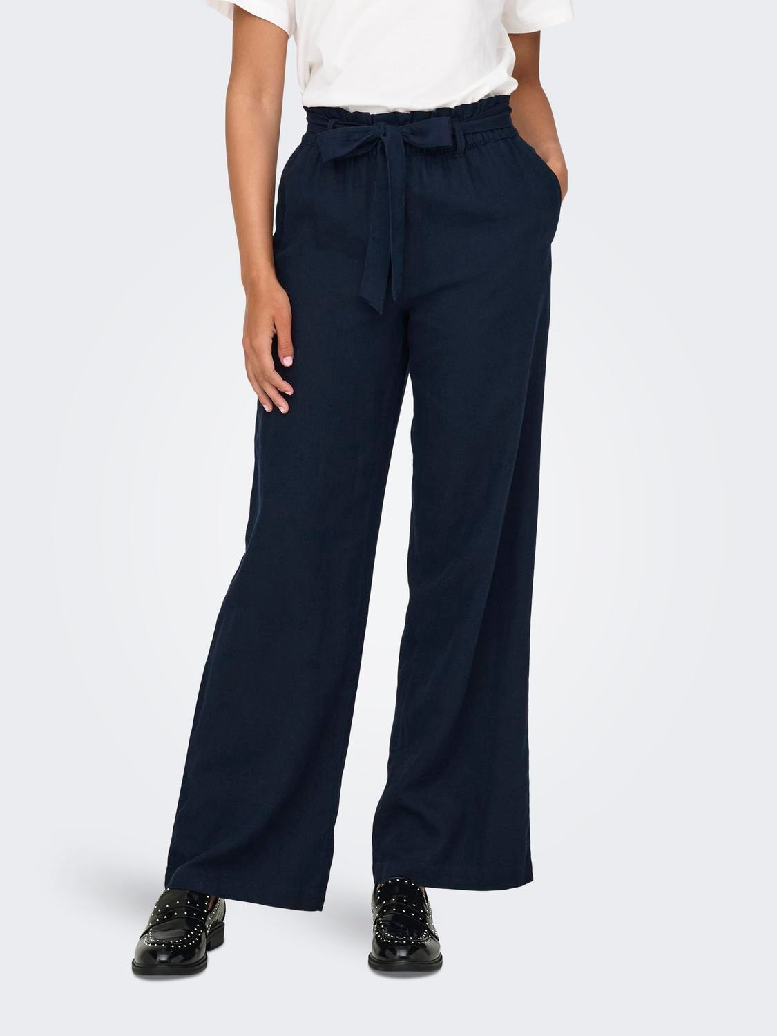 JDY Culotte »JDYSAY MW LINEN BELT PANT WVN NOOS« von JDY