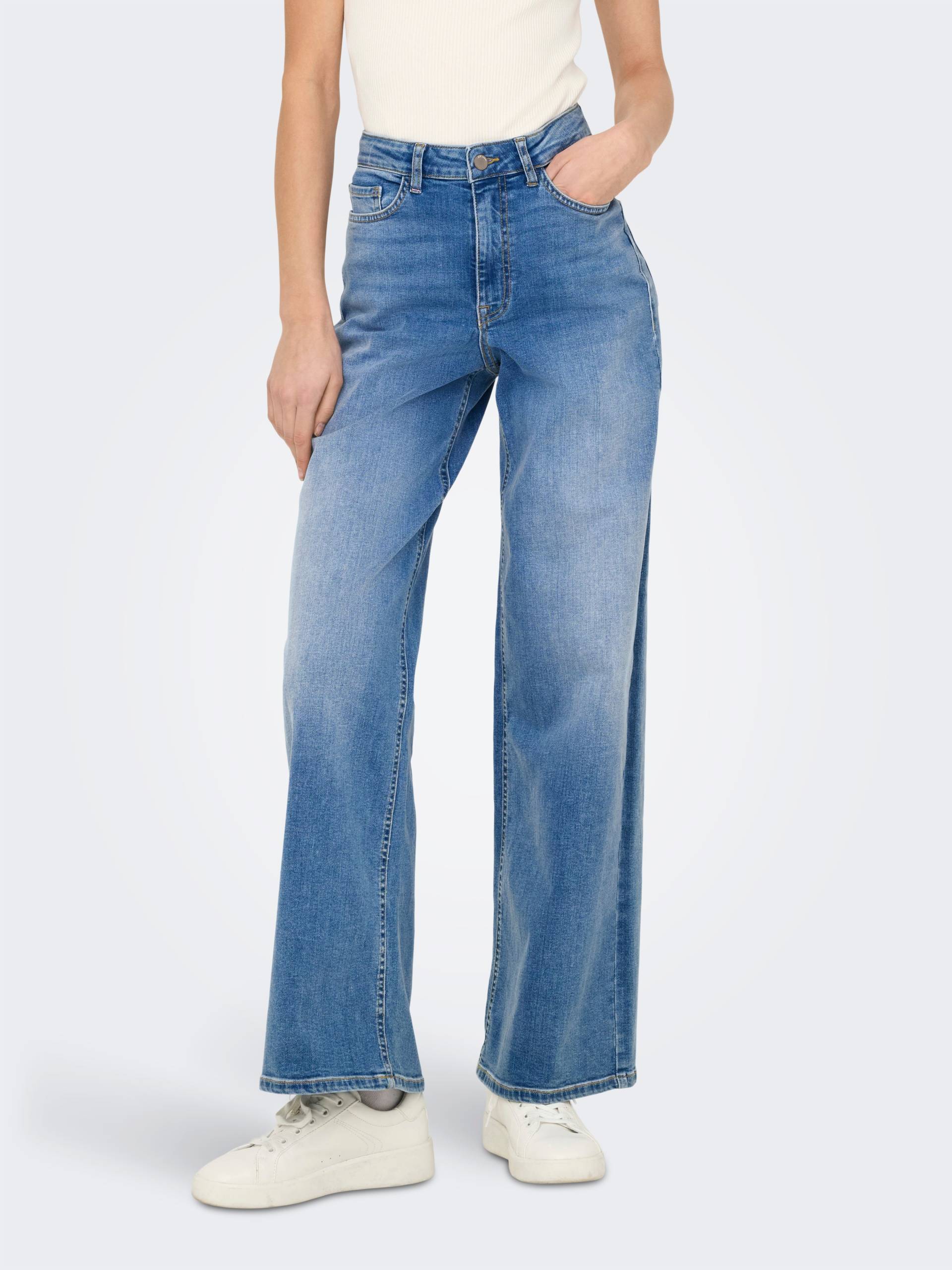 JDY High-waist-Jeans »JDYFELINA-FINA HW WIDE MED BLUE DNM NOOS« von JDY