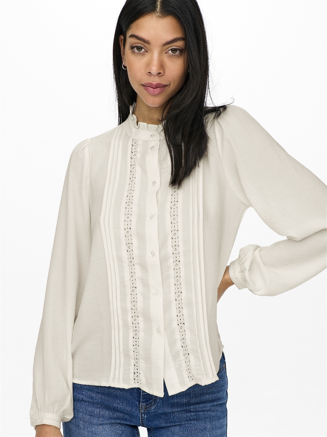 JDY Rüschenbluse »JDYELLIS L/S LACE SHIRT WVN NOOS« JDY Rüschenbluse »JDYELLIS L/S LACE SHIRT WVN NOOS« von JDY