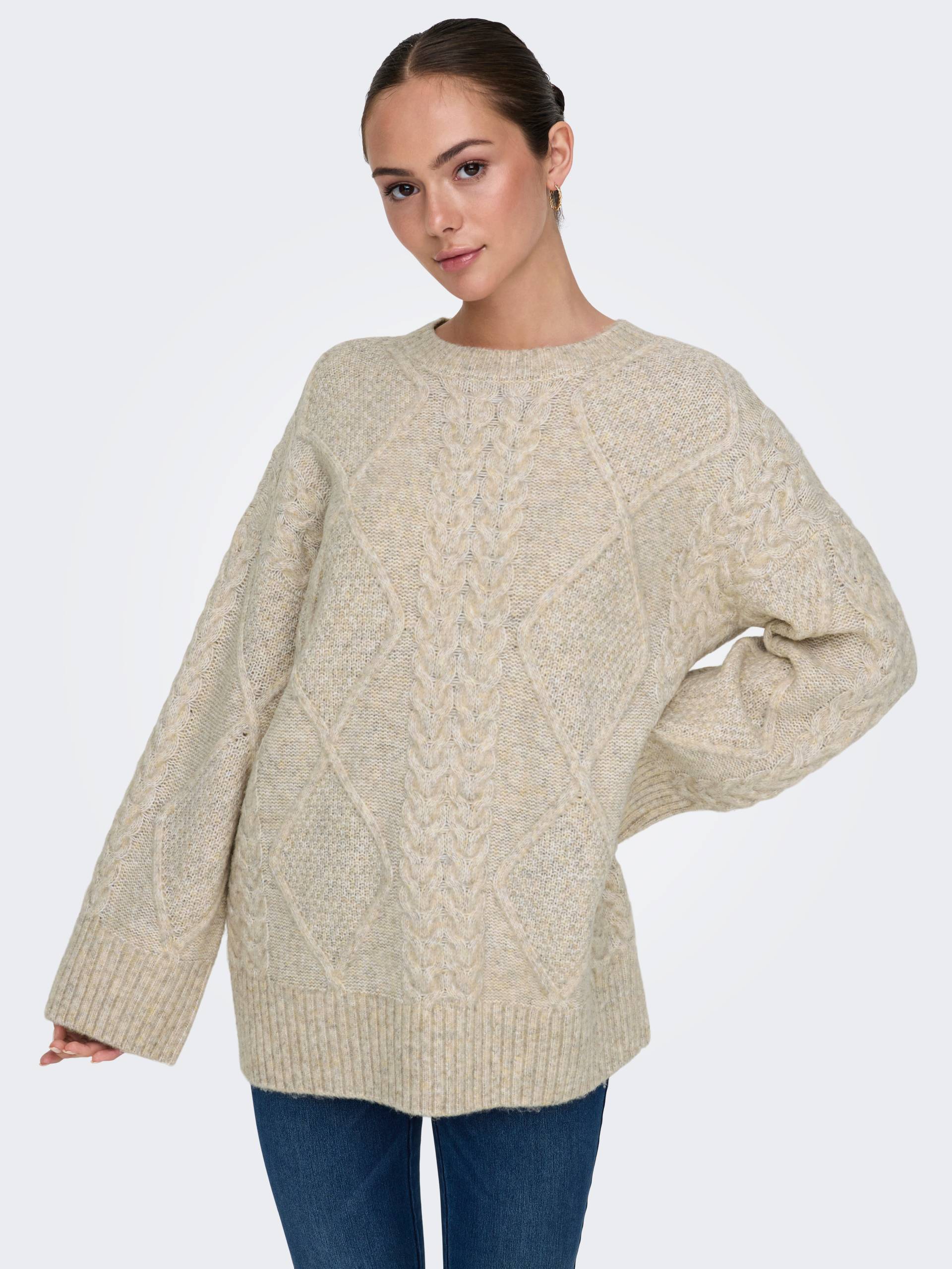 JDY Rundhalspullover »JDYSILJA L/S LONG CABLE PULLOV. KNT NOOS« von JDY