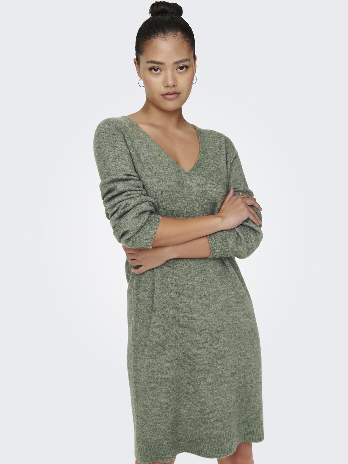 JDY Strickkleid »JDYELANORA L/S V-NECK DRESS KNT NOOS« von JDY