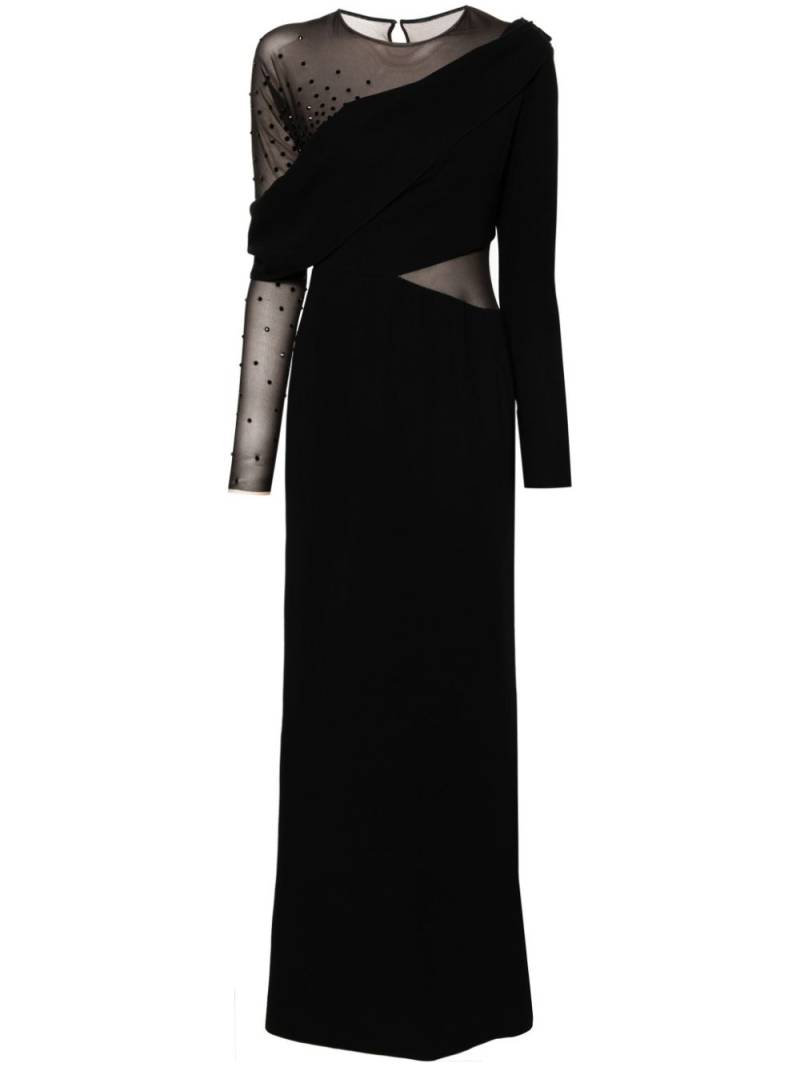 JEAN-LOUIS SABAJI crystal-embellished asymmetric gown - Black von JEAN-LOUIS SABAJI