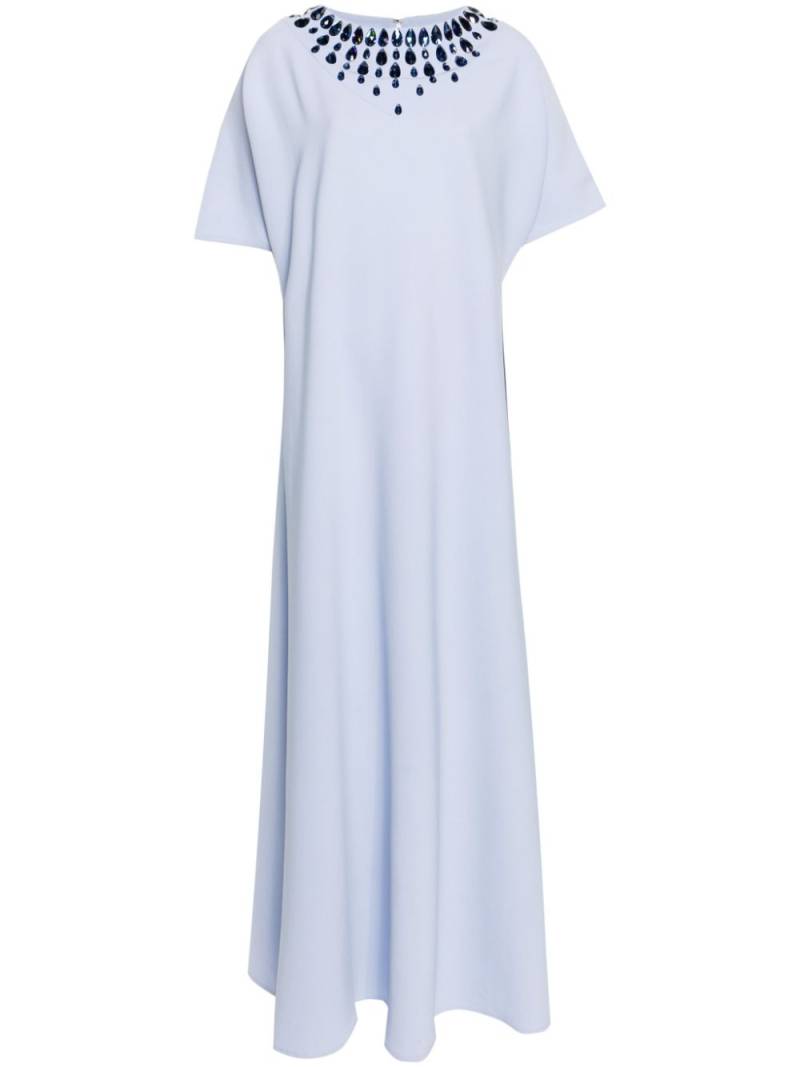 JEAN-LOUIS SABAJI crystal-embellished crepe maxi dress - Blue von JEAN-LOUIS SABAJI