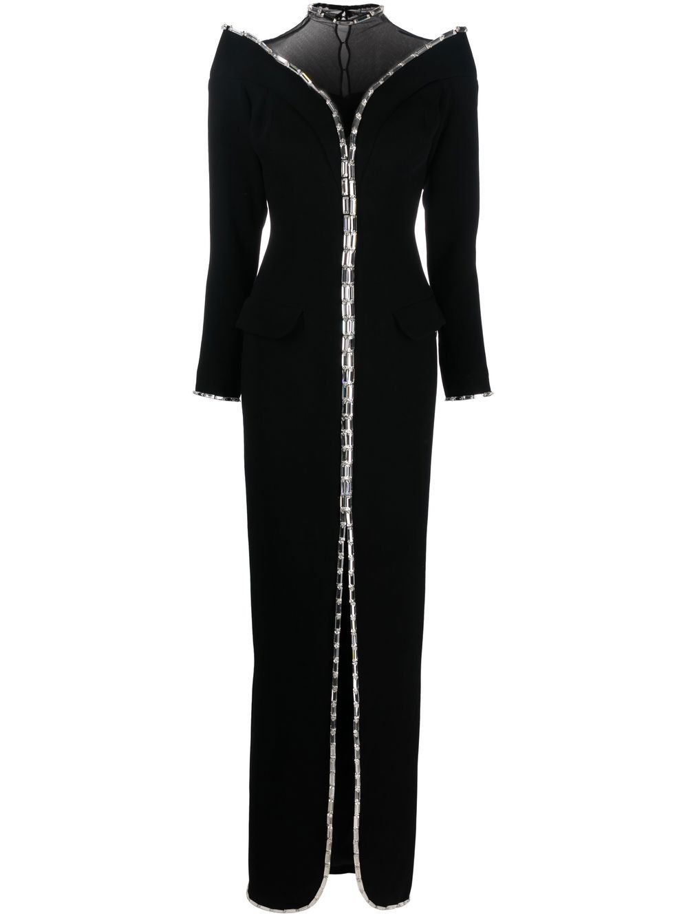 JEAN-LOUIS SABAJI crystal-embellished tailored maxi dress - Black von JEAN-LOUIS SABAJI