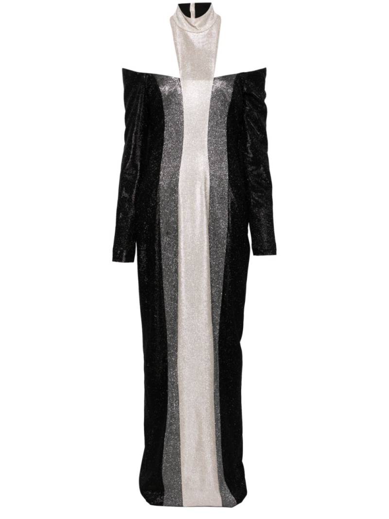 JEAN-LOUIS SABAJI glitter-embellished halterneck gown - Black von JEAN-LOUIS SABAJI