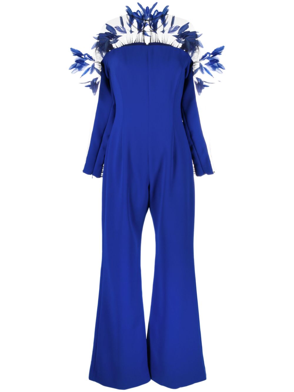 JEAN-LOUIS SABAJI long-sleeve wide-leg jumpsuit - Blue von JEAN-LOUIS SABAJI