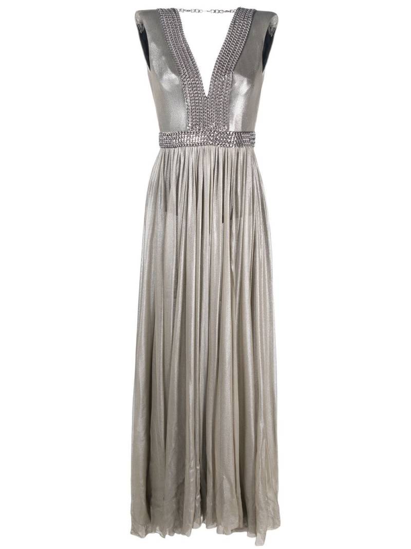 JEAN-LOUIS SABAJI pleated tulle maxi dress - Grey von JEAN-LOUIS SABAJI