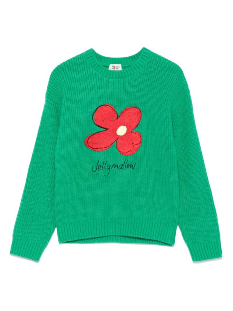 JELLYMALLOW Flower sweater - Green von JELLYMALLOW