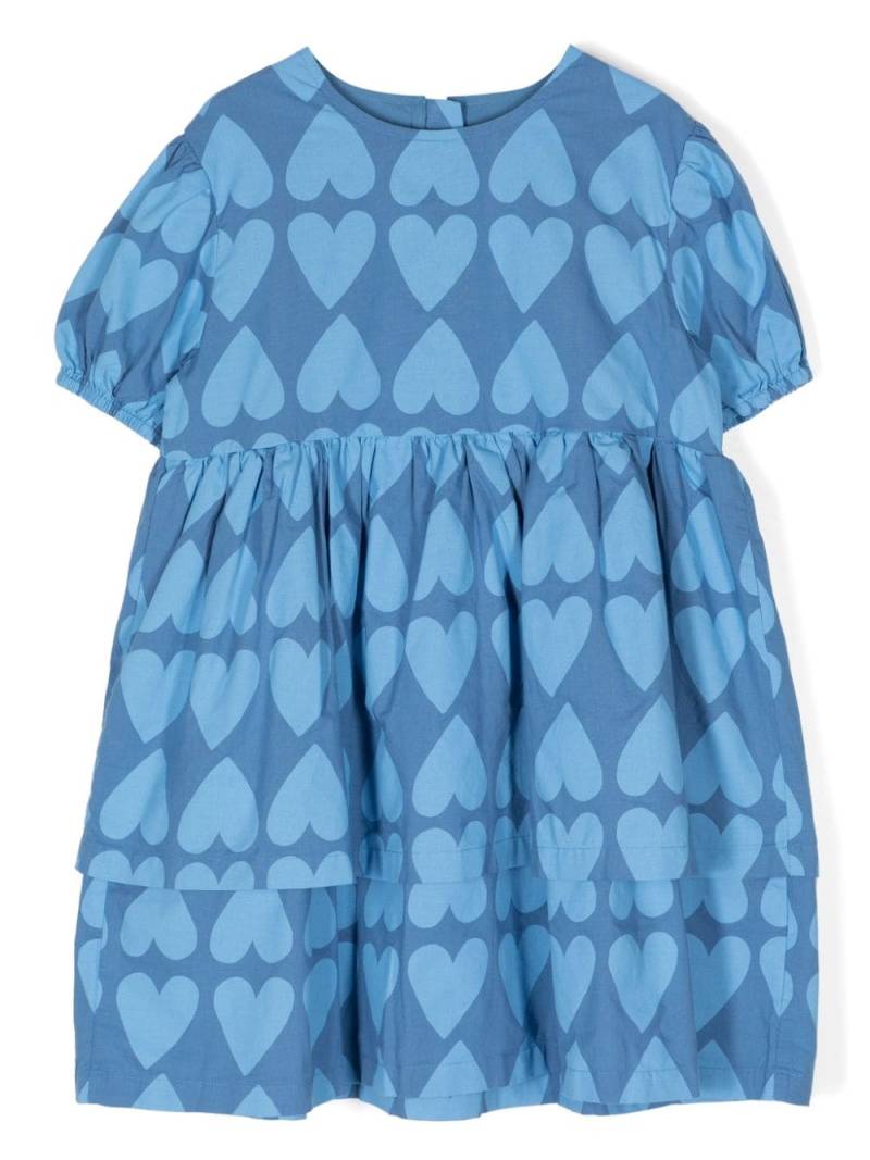 JELLYMALLOW heart-print cotton dress - Blue von JELLYMALLOW