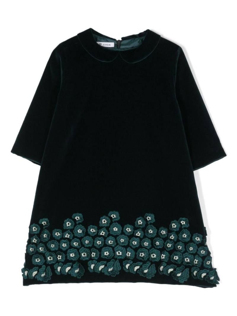 JESURUM BABY floral-embroidered velvet dress - Green von JESURUM BABY