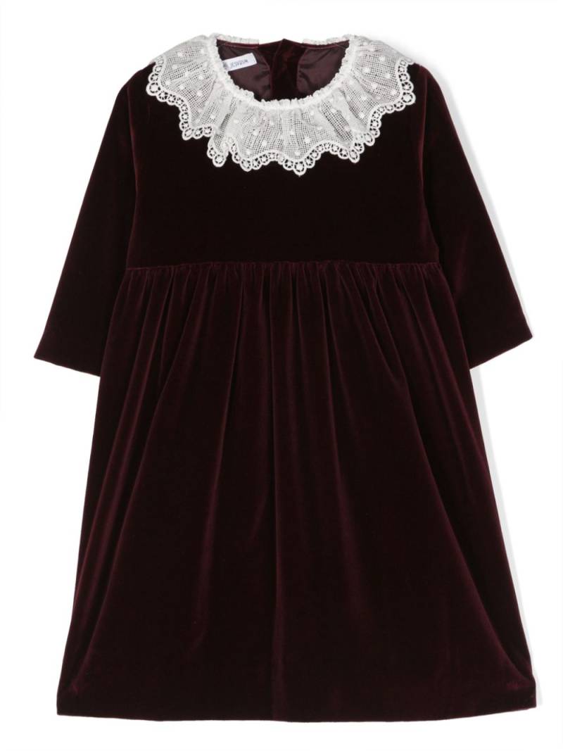 JESURUM BABY lace-collar velvet dress - Red von JESURUM BABY