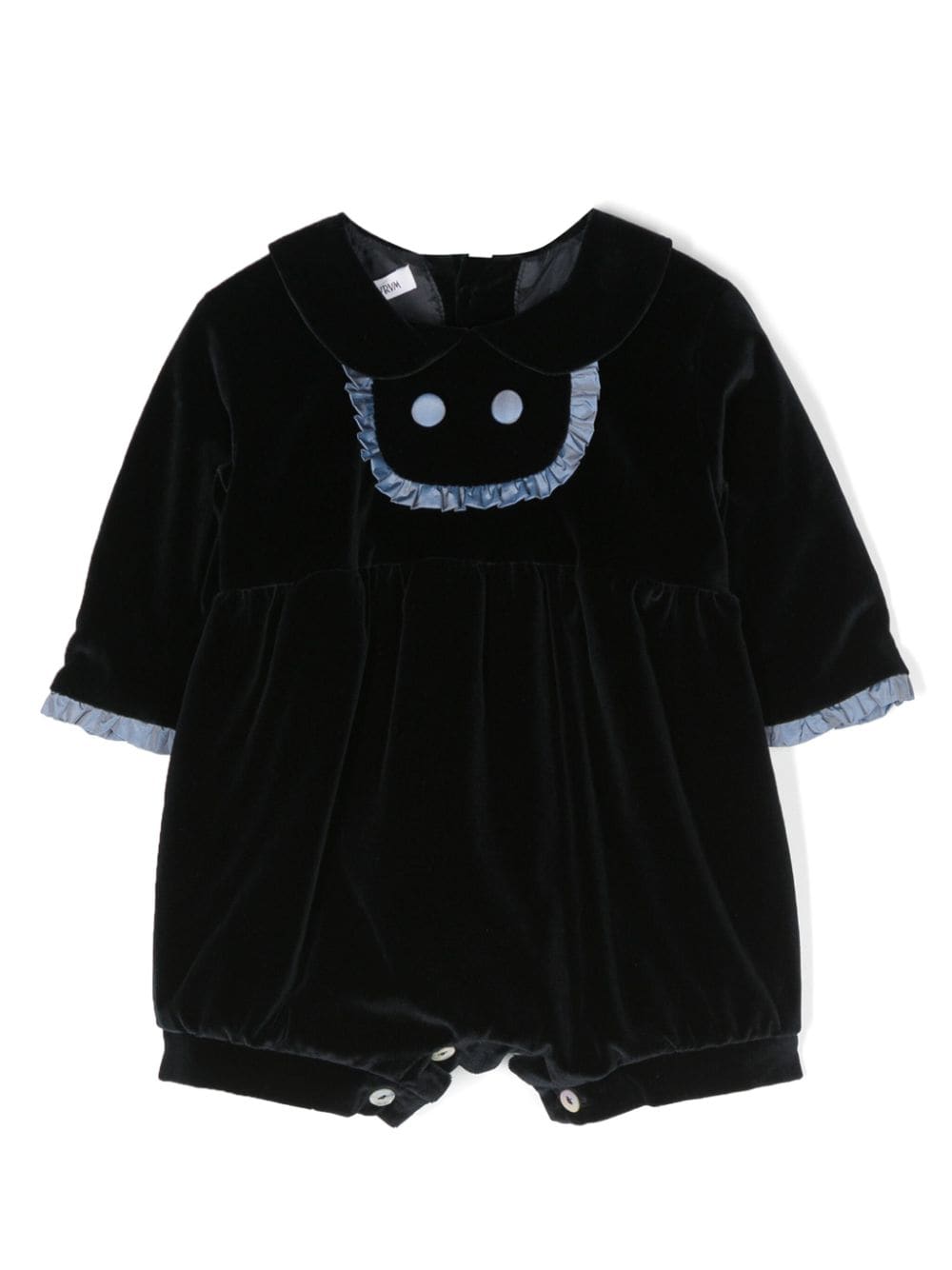 JESURUM BABY ruffle velvet romper - Blue von JESURUM BABY