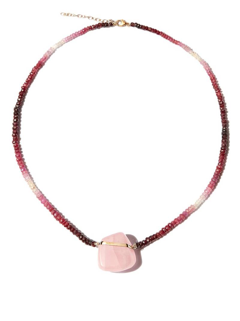 JIA JIA 14kt yellow gold quartz ruby ombre beaded necklace von JIA JIA