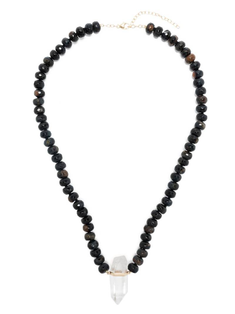 JIA JIA 14kt yellow gold tiger eye and quartz beaded necklace - Black von JIA JIA