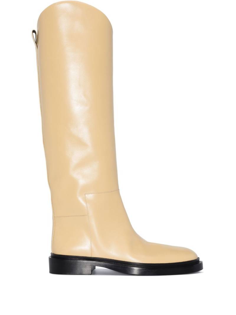 Jil Sander knee-length leather boots - Neutrals von Jil Sander