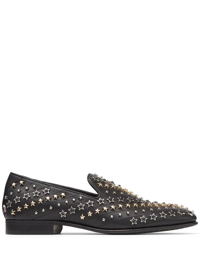 Jimmy Choo Thame star-studded leather loafers - Black von Jimmy Choo