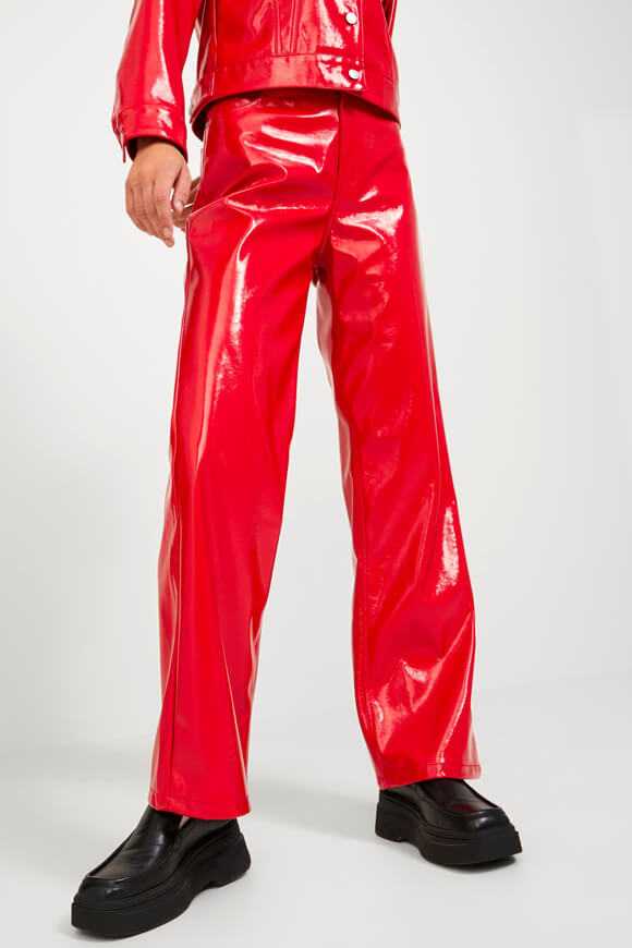 JJXX Straight Leg Kunstlederhose | Chinese Red | Damen  | L von JJXX