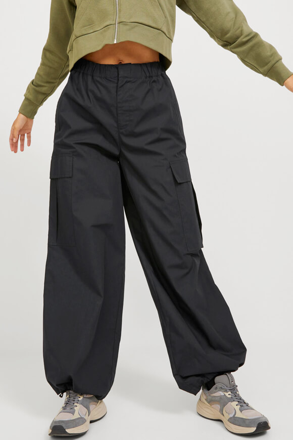 JJXX Wide Leg Cargohose | Schwarz | Damen  | L von JJXX