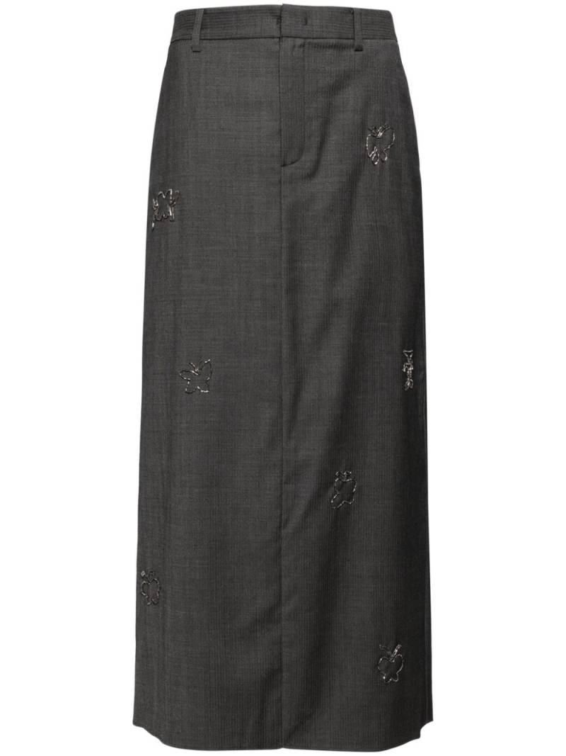 JNBY Butterfly pattern long waist skirt - Grey von JNBY