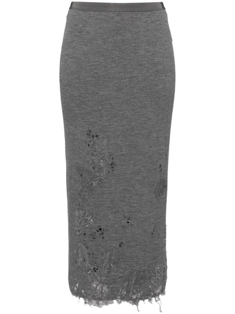 JNBY H-type fashionable long waist skirt - Grey von JNBY