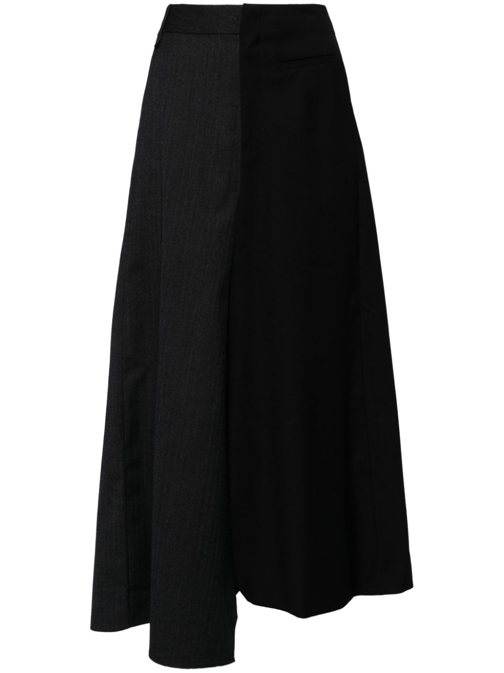 JNBY Spliced A-line long skirt - Black von JNBY