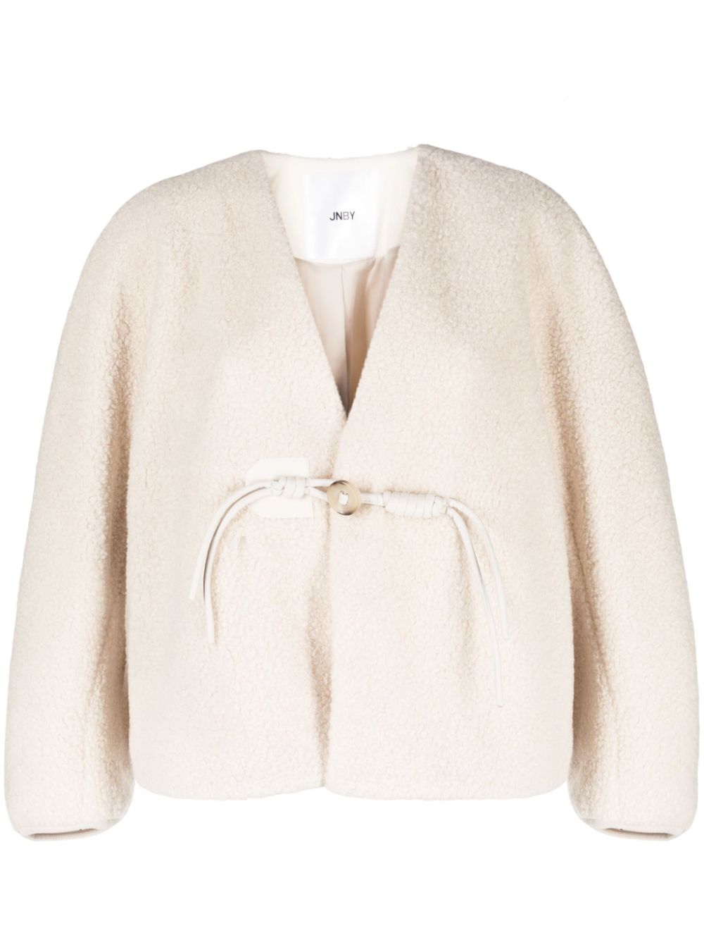 JNBY V-neck faux-fur jacket - White von JNBY