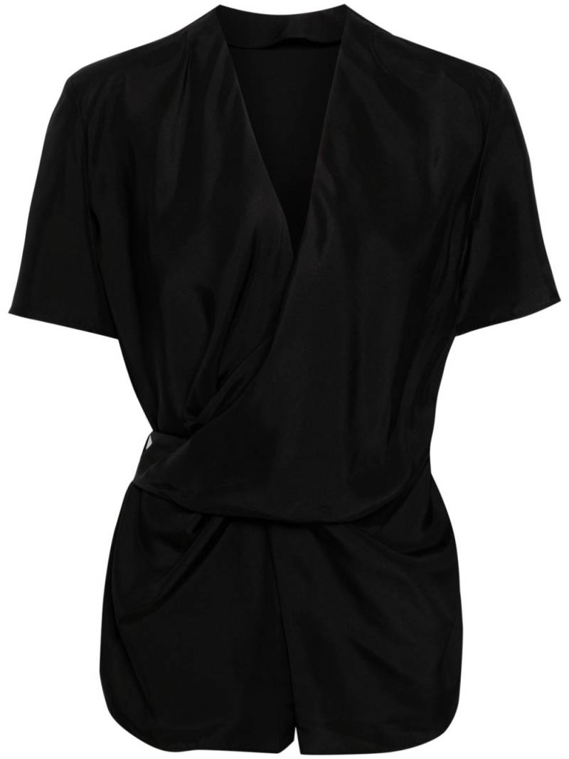 JNBY V-neck silk wrap top - Black von JNBY