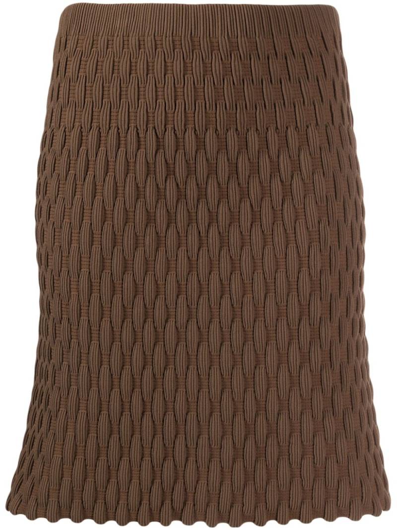 JNBY basket-stitch knitted skirt - Brown von JNBY