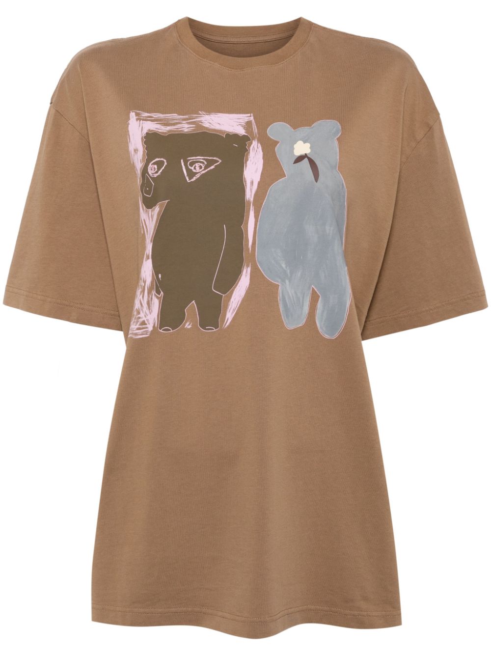 JNBY bear printed short sleeved t-shirt - Brown von JNBY