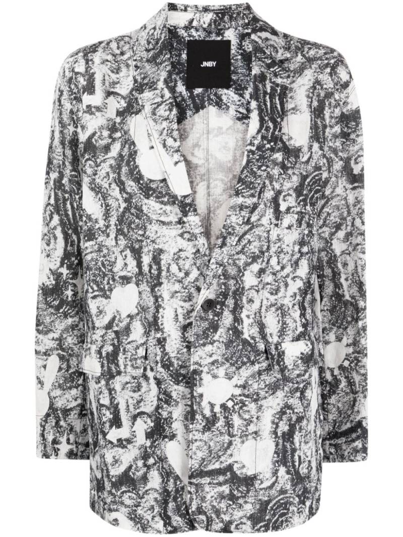 JNBY bunny-print linen blazer - White von JNBY