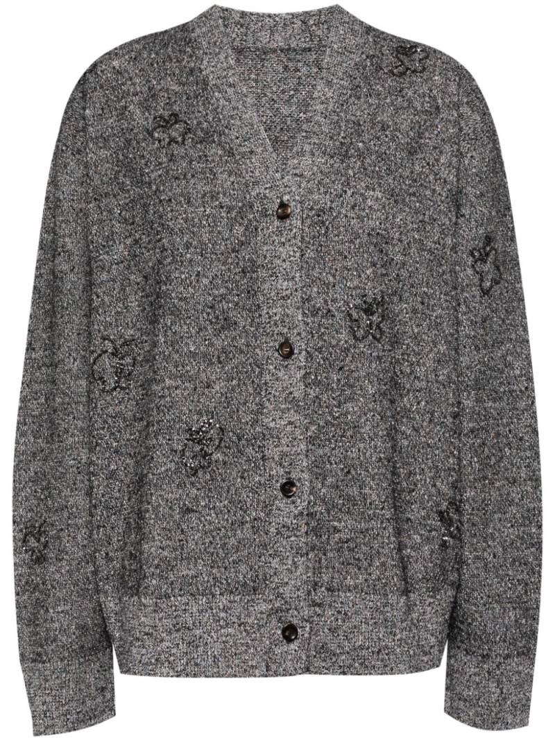 JNBY butterfly-embellished button-up cardigan - Grey von JNBY