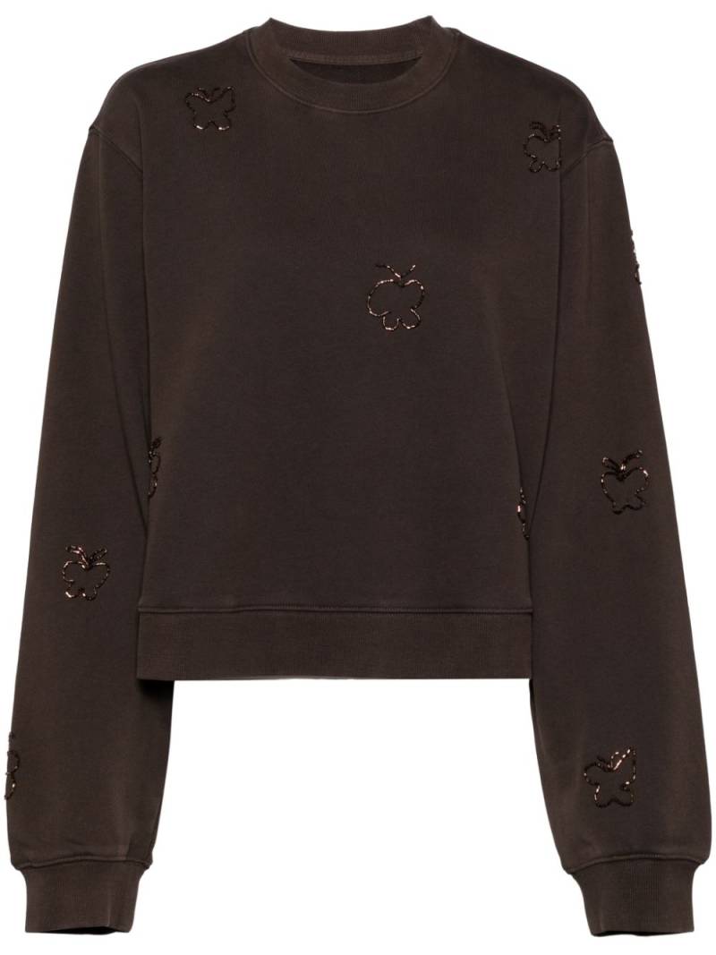 JNBY butterfly-embellished crew-neck sweatshirt - Brown von JNBY