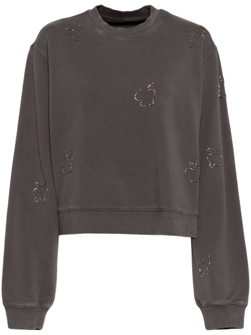 JNBY butterfly-embellished crew-neck sweatshirt - Grey von JNBY