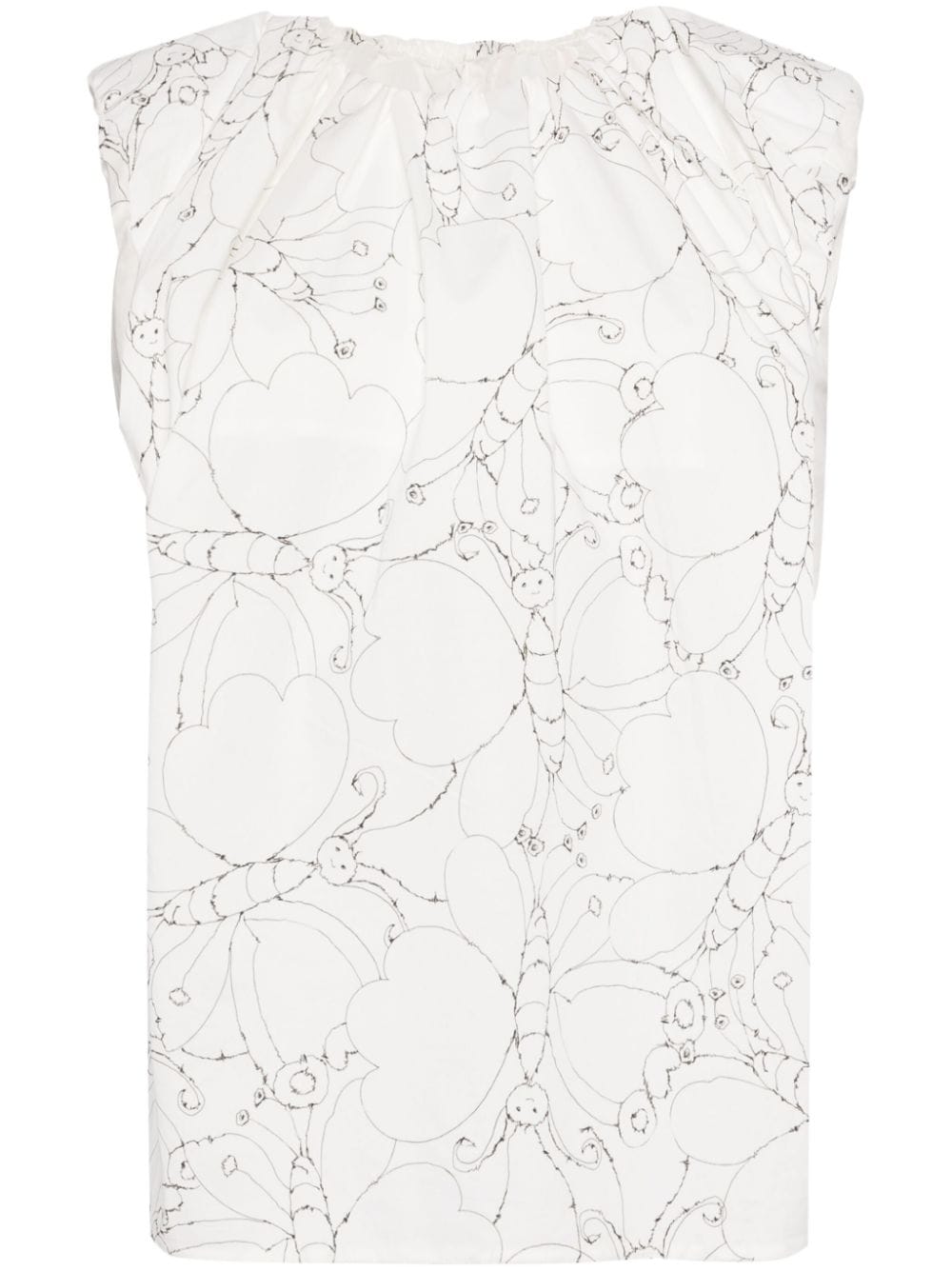 JNBY butterfly-print cotton top - White von JNBY