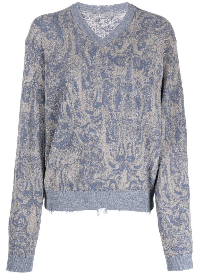 JNBY distress-detail patterned jumper - Blue von JNBY