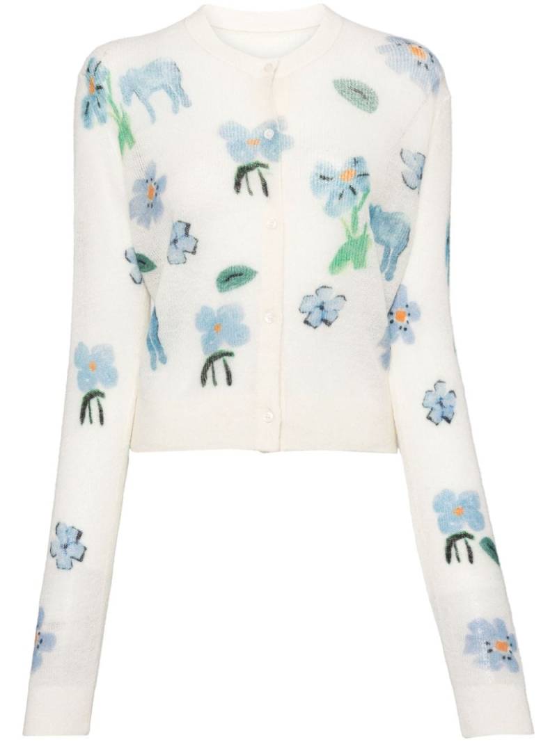 JNBY floral-intarsia cardigan - White von JNBY