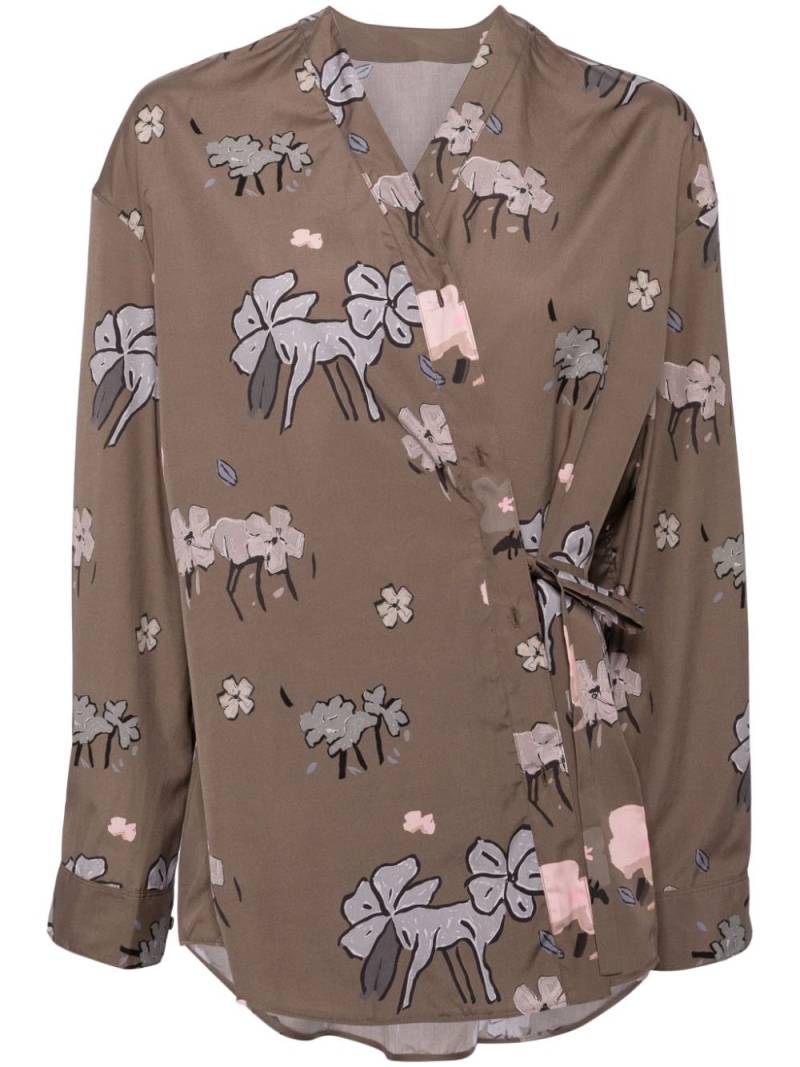 JNBY long sleeves floral shirt - Brown von JNBY