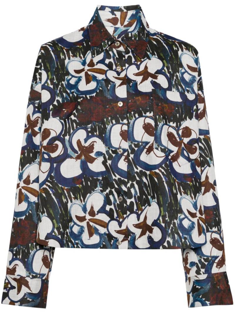 JNBY oversized floral-print blouse - Blue von JNBY