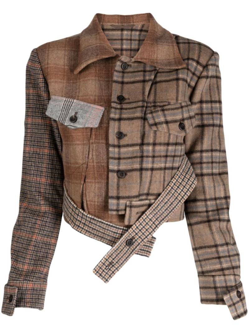 JNBY patchwork check-print jacket - Brown von JNBY