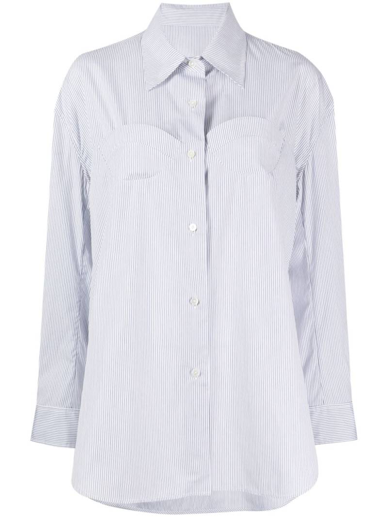 JNBY pinstripe gathered-waist shirt - White von JNBY