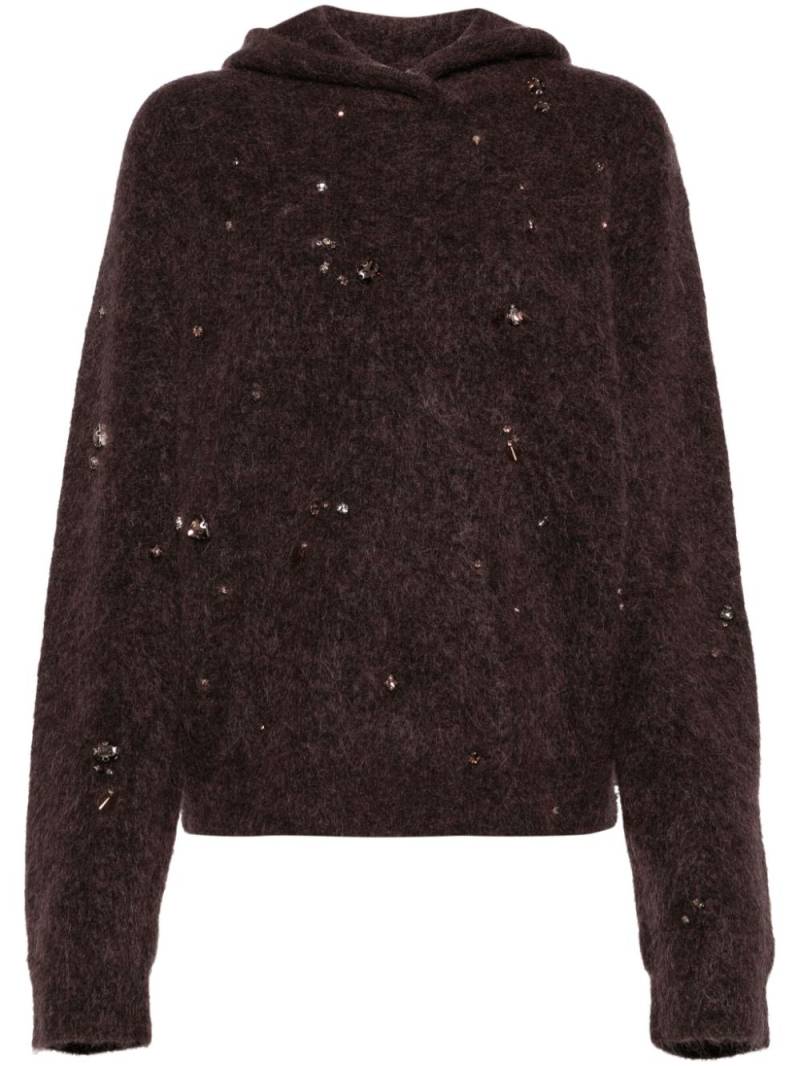 JNBY rhinestone-embellished hooded jumper - Brown von JNBY