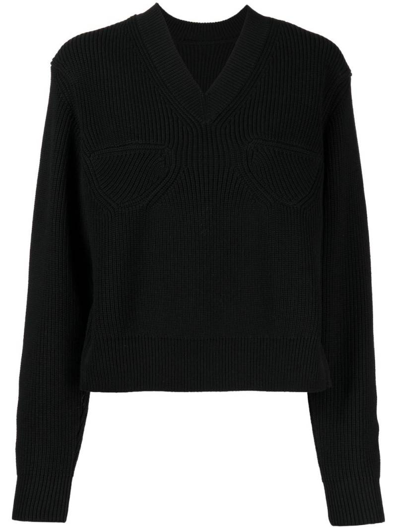 JNBY ribbed-knit panelled jumper - Black von JNBY