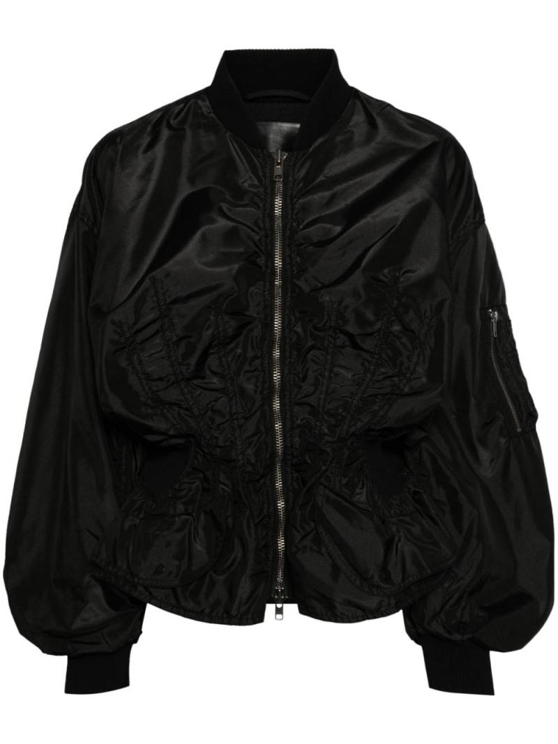 JNBY ruched satin bomber jacket - Black von JNBY