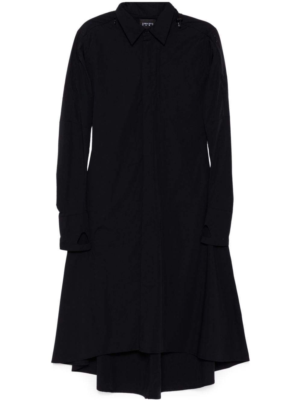 JOHANNA PARV drawstring hooded shirt dress - Black von JOHANNA PARV