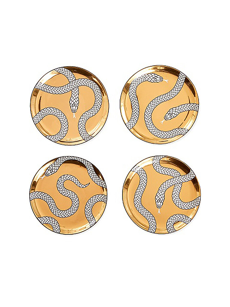 JONATHAN ADLER Glasuntersetzer 4-er Set EDEN Gold / Black / White gold von JONATHAN ADLER