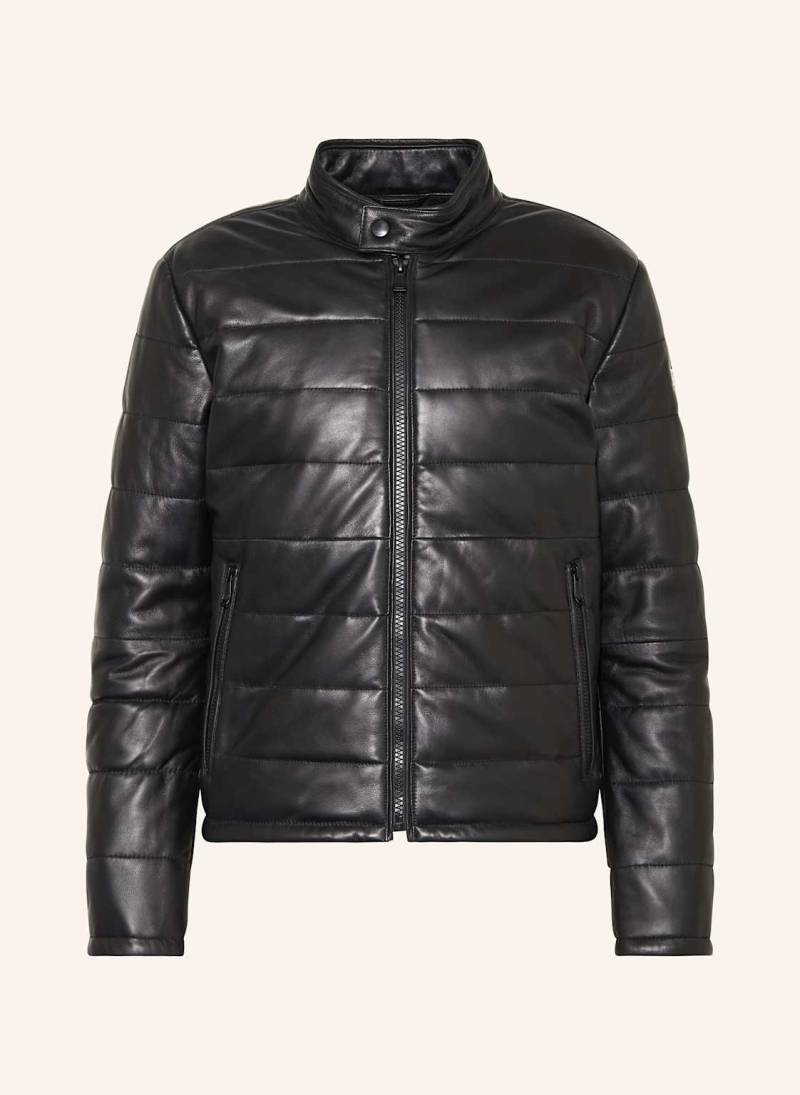 Joop! Jeans Steppjacke Aus Leder schwarz von JOOP! JEANS